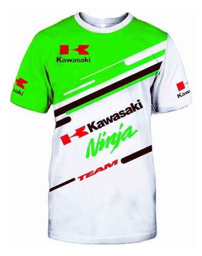 Camiseta Casual De Manga Corta Con Estampado 3d Kawasaki