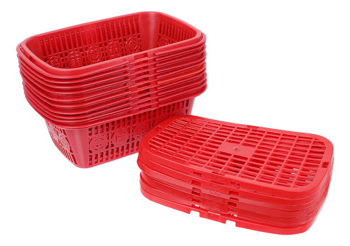 Cesta Portátil Para Fresas Con Asa, 10 Unidades
