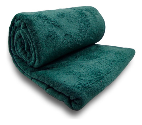 Cobertor Manta Soft Microfibra Queen 2,20m X 2,40m Camesa Cor Verde Desenho Do Tecido Lisa