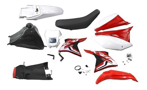 Kit Plasticos Crf230 (2019-2) C/tanque+asiento Y Faro Delant