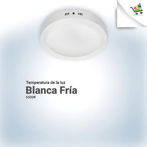 Panel Plafon Led 12w Aplicar Cuadrado Blanco