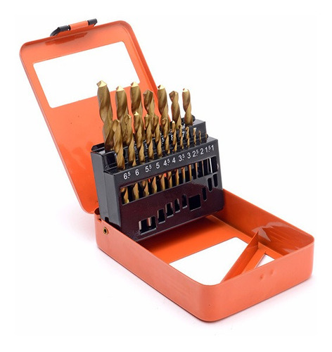 Set Mechas Acero Rápido 19pc Titanio Daewoo Kit Metal 1-10mm
