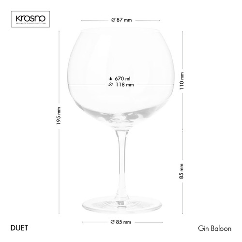 Copa Cristal Para Gin Tonic Krosno Línea Duet Set X2
