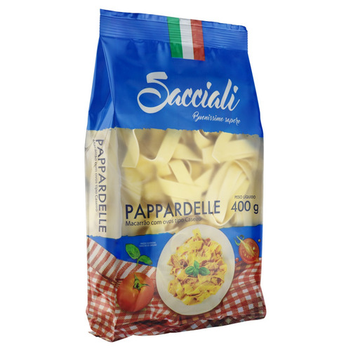 Imagem 3 de 4 de Macarrão com Ovos Caseiro Pappardelle Sacciali Pacote 400g
