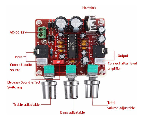 Modulo Preamplificador De Audio Estereo Con Control Tonos Xr1075