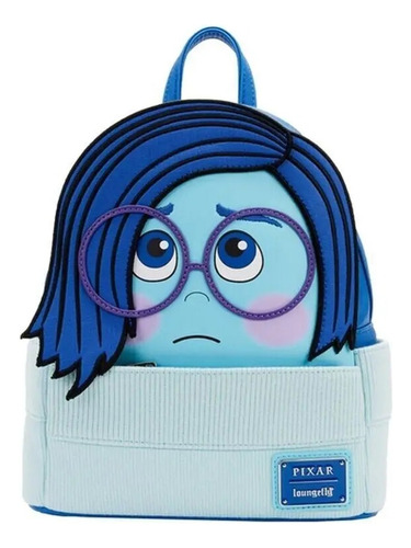 Mochila Pequeña Intensamente 2 Tristeza Genuina Loungefly Color Azul