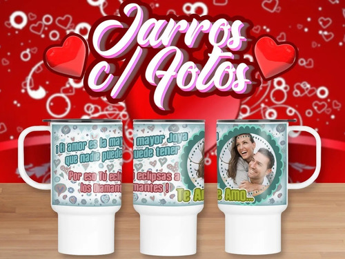 Plantillas Jarros Para Fotos San Valentín Amor Sublimación