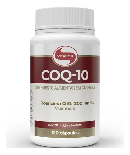 Coenzima Q10 200mg + Vitamina E Vitafor 120 Cápsulas Suplemento