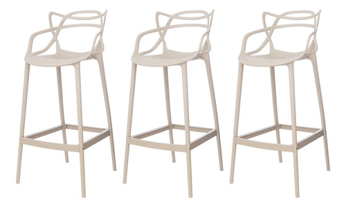 Banqueta Waw Design Allegra cor nude do 108cm do alto x 3u