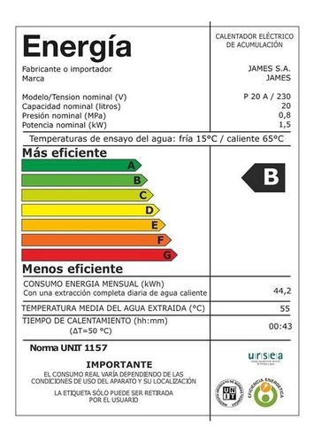 Calefon Termotanque James 20 Lts Acero Bajo Mesada Yanett
