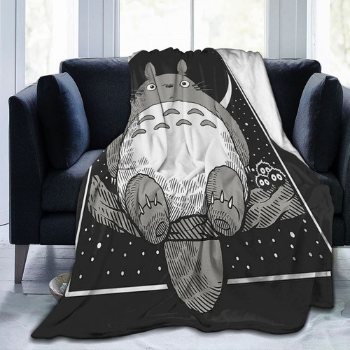 Totoro Anime Cobija Frazada Suave Estilos Individual Color Totoro Moon