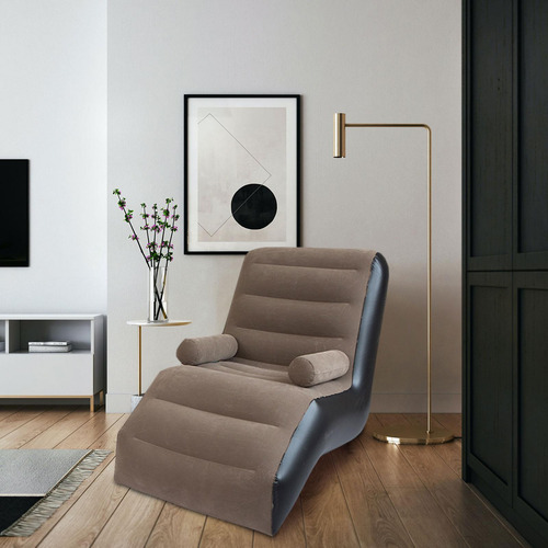 Silla Inflable Sofá Pvc Suave Plegable Sofá Marrón