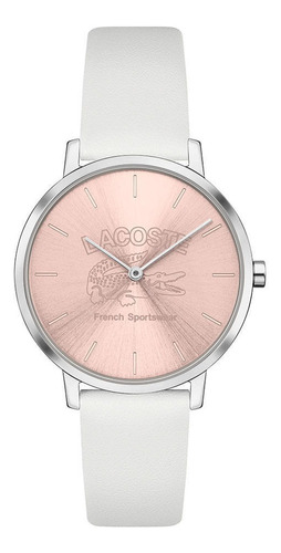 Reloj Lacoste Mujer Cuero 2001232 Crocorigin Color de la correa Blanco Color del bisel Plateado Color del fondo Rosa