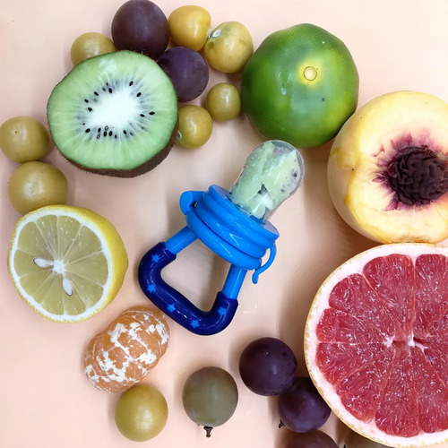 Chupete Dispensador De Fruta Para Bebé Mordillo Silicona Antiahogo Entrenador Alimentación Segura Infantil Primeros Dientes Reutilizable Colores Mixtos Fácil Limpieza Ergonómico Seguro