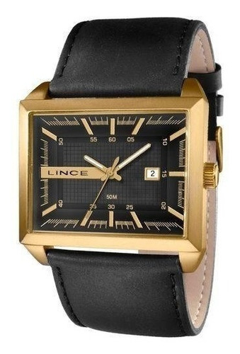Relógio Lince Masculino Pulseira Em Couro Analógico Original