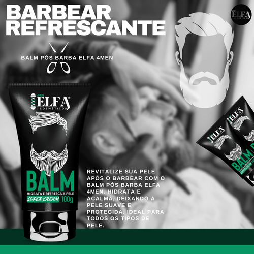 Combo 3 Shaving + 3 Balm Para Barba - Elfa For Man - Atacado
