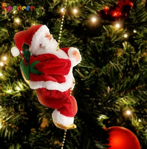 El Muñeco De Papá Noel Pone Cuerdas Hacia Arriba Y Hacia Aba