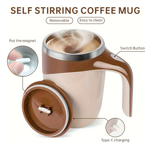 Taza Magnética Con Revolver Automáticamente, 1 Unidad, Recar