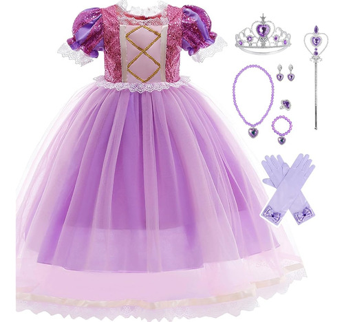 Tsizfxi Rapunzel Princesa Vestir Ropa Para Niñas Princesas D