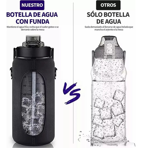 Insmart ZGL1789 Botella De Agua Deportiva Con Portavasos 2L color negro