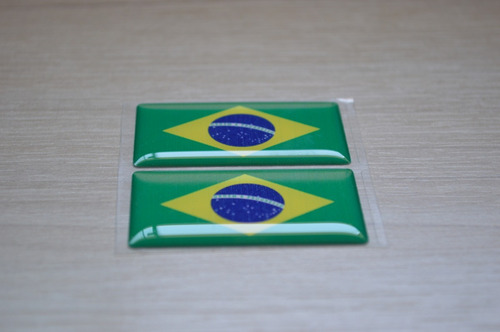 Imagem 5 de 6 de 4 Bandeiras Brasil Adesivos Resina Lateral Carro 25x45mm