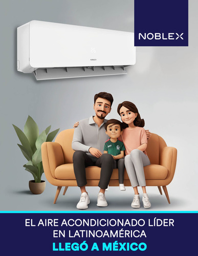 Minisplit 1 tonelada Aire Acondicionado Inverter Noblex NXIN32C21AMX Frío 12000 Btu 230v Blanco