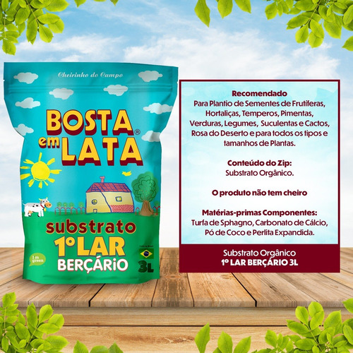 Imagem 2 de 2 de Substrato Orgânico Bosta Em Lata 1º Lar Berçário - 3l