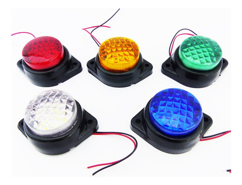 Par De Luz Lateral Led Para Camión / Bus 12/24 Volt Redondo