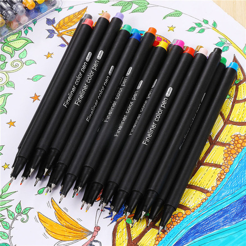12 Rotuladores Fineliner, Bolígrafo De Color Manga Para