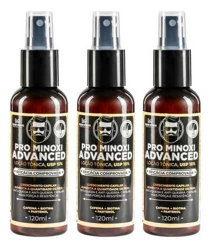 Tónico Pro Minoxi Advanced Anticaída Packs De 3 Unidades