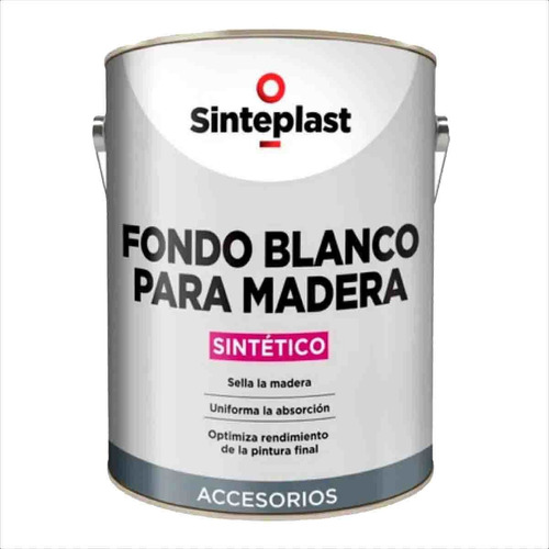 Fondo Blanco Para Madera Sinteplast 4 Lts Pintura