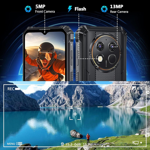 Oukitel Wp28s Celular 4gb Ram+128gb Rom 10600mah Batería 6.52 Hd Doble Sim Android 14/nfc/teléfono Móvil Resistente