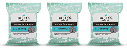 Wotnot - Toallitas Faciales Naturales, Limpieza Profunda, 25