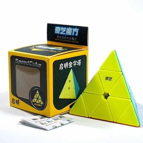 Cubo Mágico Qiyi Pyraminx 3x3 Pirâmide Stickerless E Preto