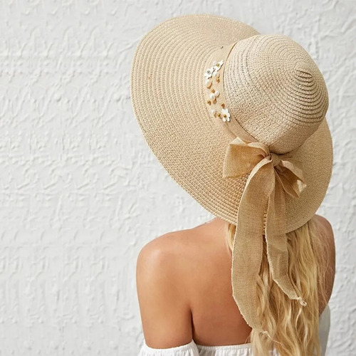 / Sombrero De Verano De Ala Ancha Con Sombrilla Floral De