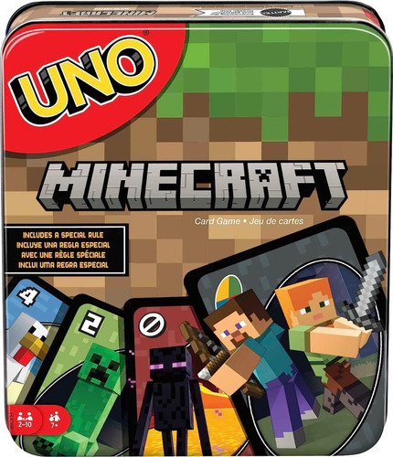 Estojo colecionável para jogos de cartas Uno Minecraft