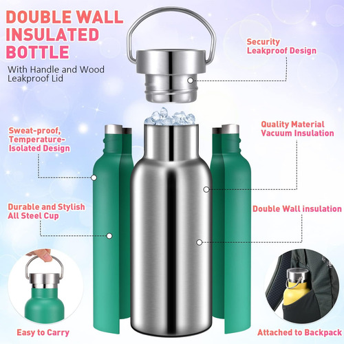 Mimorou 10 Botellas De Agua Deportivas De Acero Inoxidable D