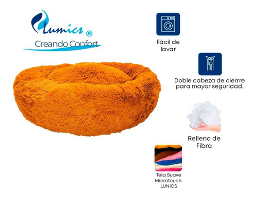 Cama Jumbo Lavable Antiestres Para Perro 100cm Color Cobre