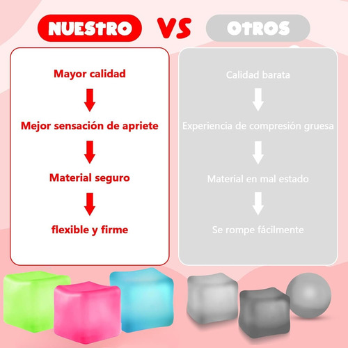 8 Cubos Sensoriales Fidget Antiestrés, Squishy Stress Ball
