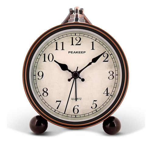 Peakeep - Reloj Despertador Analógico Retro 4  A Baterías, P