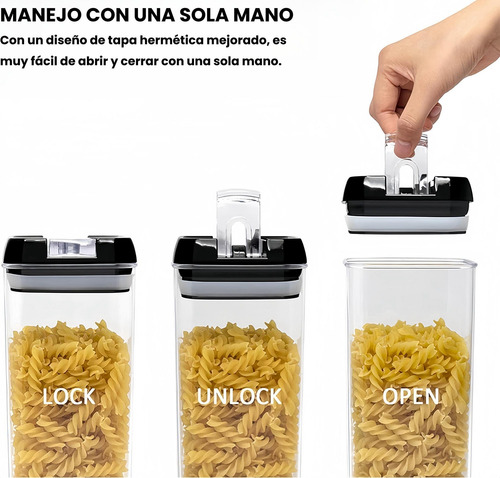 Recipientes Herméticos De Almacenamiento De Cocina Set 7 Pz