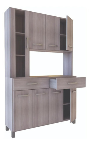 Aparador Kit De Cocina Organizador Premium 1.20 Guías Metal Color Jacarandá