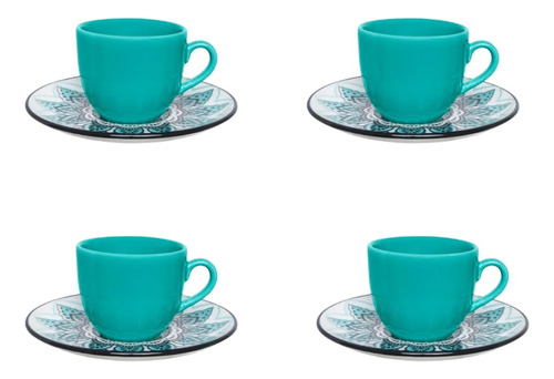 Set X4 Taza De Te Con Plato 200ml Oxford Serene