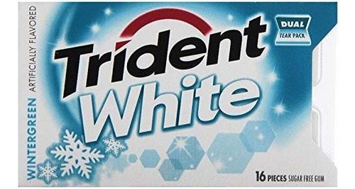 Imagen 4 de 5 de Trident White Sugar Free Gum (wintergreen, 16 Piezas,