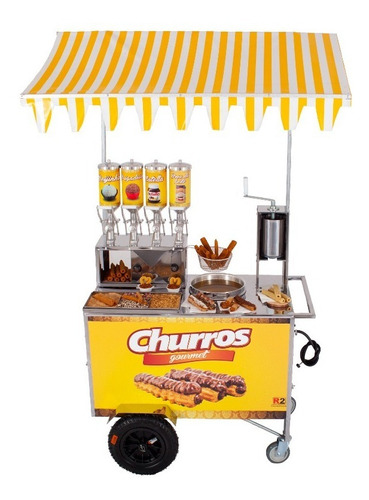 Carrinho De Churros Gourmet Masseira Fuso E 4 Doceiras - R2