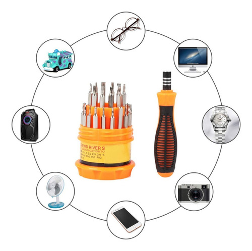 Destornillador Con 31 Puntas Intercambiables Magnetico