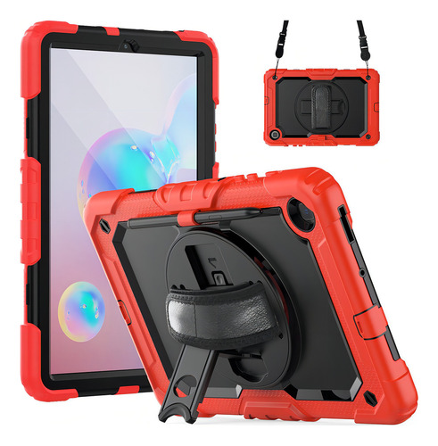 Funda protectora de pantalla antiimpacto para Galaxy Tab S6 Lite, color: rojo