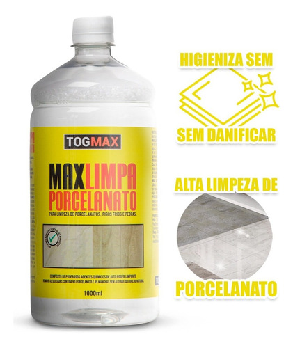 Limpa Porcelanato Pisos Ceramicas Tog Max 1 Litro Forte