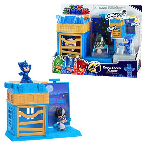 Pj Masks Nighttime Micros Trap &amp; Escape Playset, Catboy