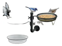 Comprar Alimentador De Aves Con Bandeja De Malla Metálica Y 2 Baños,